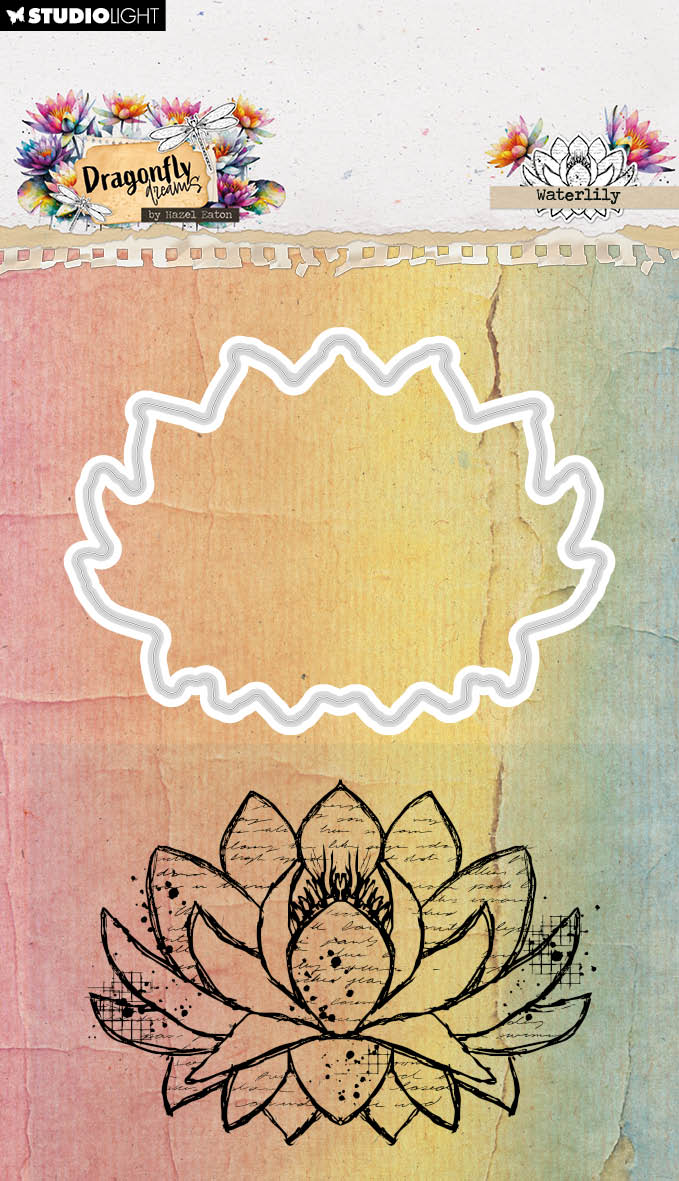 HE Stamp & Cutting Die Waterlily Dragonfly Dreams 89x137x3mm 2 Pieces