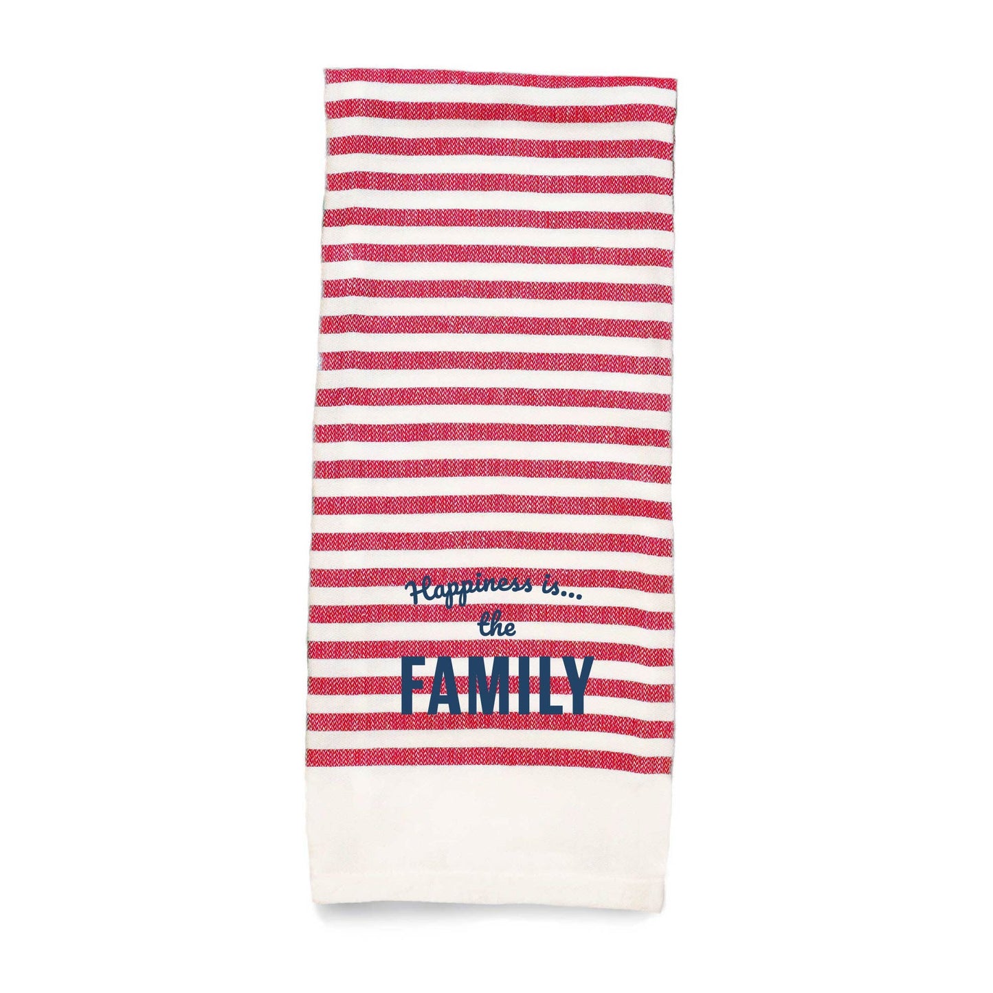 Tea Towel Family Striped, Red