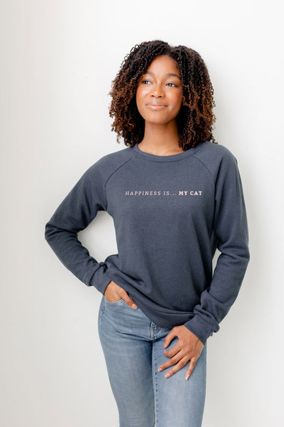 Women's My Cat Crew Sweatshirt, True Navy