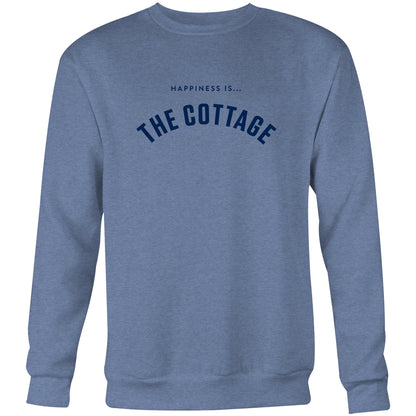 Men's Cottage Collegiate Crew Sweatshirt, Heather Navy