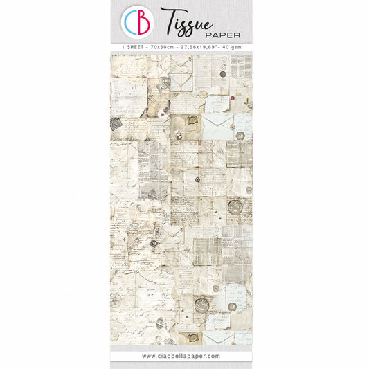 Tissue Paper cm69x49 27.66"x19.29” Antique Handwritten Letter