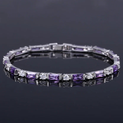 CWWZircons – bracelet de Tennis en cristal autrichien pour femme, breloque CZ, rouge, vert, bleu, cadeau de noël et de nouvel an, CB087