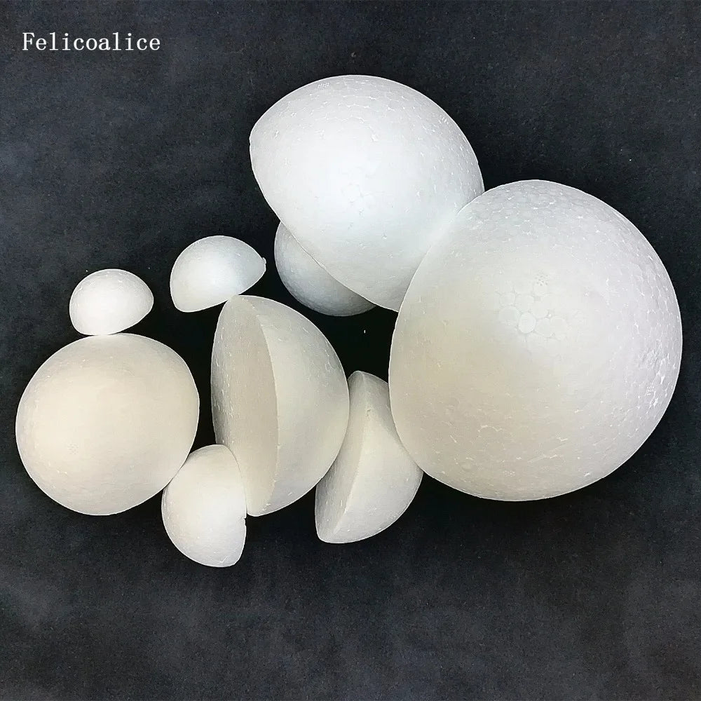2/4pcs Half Round Solid Polystyrene Styrofoam Foam Balls for Christmas Kids Craft 20cm 7.87 inch 18cm 7.08 inch 15cm 5.905 inch