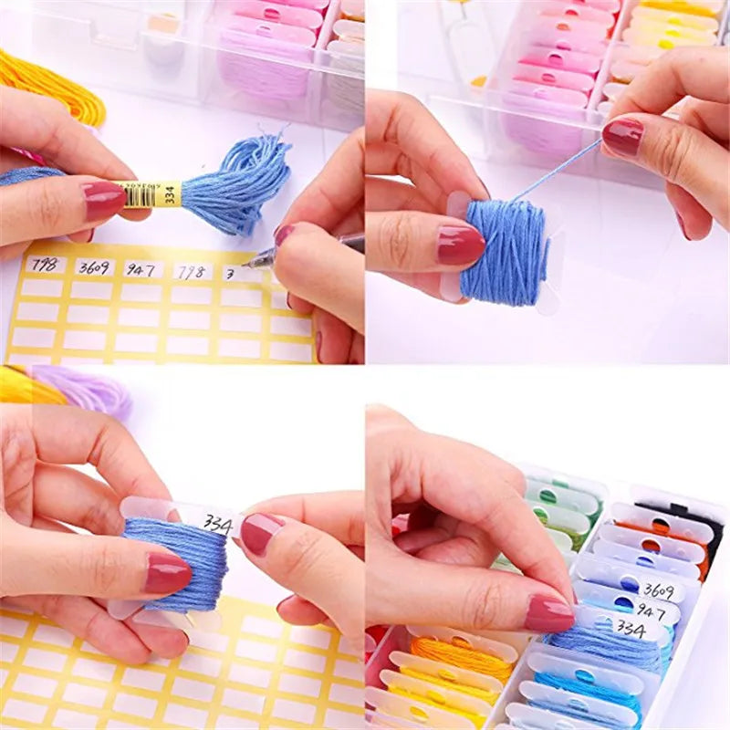 Embroidery Kit 50/150/200/250/450Pcs Cross Stitch Thread With Threader Bobbins Sewing Needles Storage Box Sewing Embroidery Kit