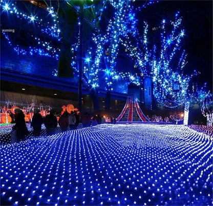 LED Net Christmas lights 3M x 2M 204LEDS AC110V/220V Led mesh LED Net lights string lights waterproof for Christmas New Year holidays