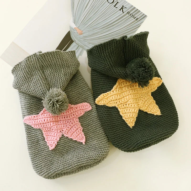 PETCIRCLE Vêtements pour chien Teddy Chiot Bulldog Français Chihuahau Vêtements pour chien Automne Hiver Vêtements pour chat Pull Étoile de mer nordique