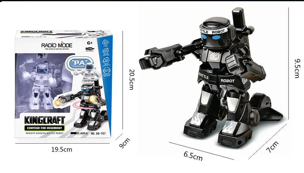 Robot de boxe télécommandé pour enfants, jouet de combat RC, jeux pour deux joueurs, gastronomie 2.4G, jouets de contrôle pour enfants, jeu no ly