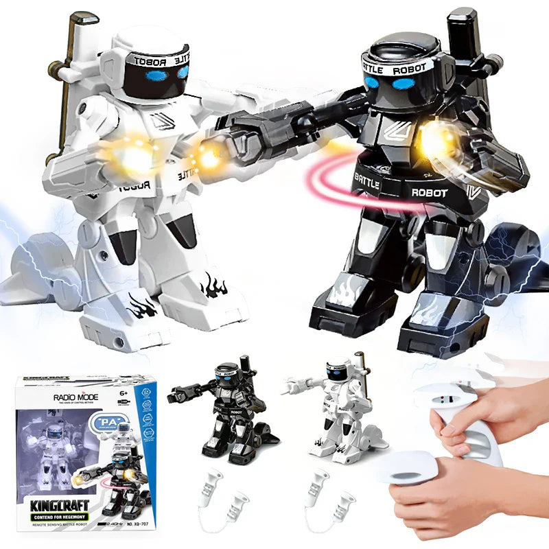 Robot de boxe télécommandé pour enfants, jouet de combat RC, jeux pour deux joueurs, gastronomie 2.4G, jouets de contrôle pour enfants, jeu no ly