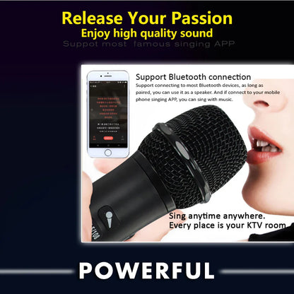XIAOKOA L-698 15W Sans Fil Karaoké Microphone Bluetooth Haut-Parleur 4000mah 2 en 1 Déterminer Chanter et Statique KTV Lecteur pour iOS/Android