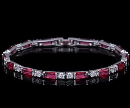 CWWZircons – bracelet de Tennis en cristal autrichien pour femme, breloque CZ, rouge, vert, bleu, cadeau de noël et de nouvel an, CB087
