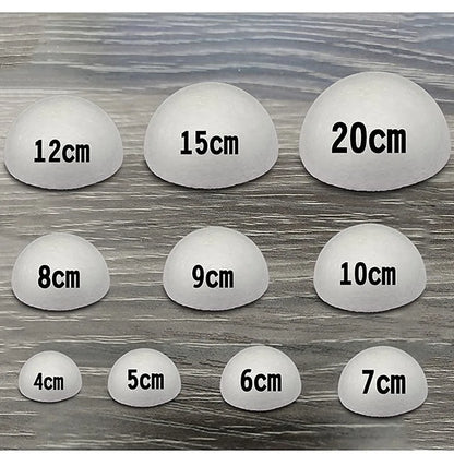 2/4pcs Half Round Solid Polystyrene Styrofoam Foam Balls for Christmas Kids Craft 20cm 7.87 inch 18cm 7.08 inch 15cm 5.905 inch
