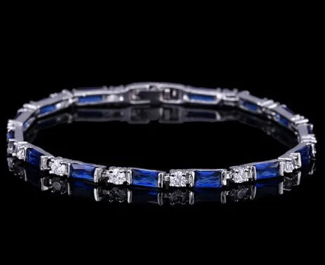 CWWZircons – bracelet de Tennis en cristal autrichien pour femme, breloque CZ, rouge, vert, bleu, cadeau de noël et de nouvel an, CB087