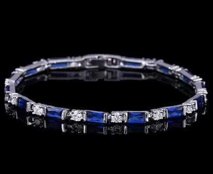 CWWZircons – bracelet de Tennis en cristal autrichien pour femme, breloque CZ, rouge, vert, bleu, cadeau de noël et de nouvel an, CB087