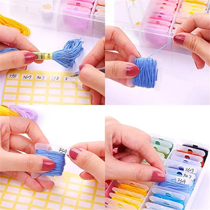 Embroidery Kit 50/150/200/250/450Pcs Cross Stitch Thread With Threader Bobbins Sewing Needles Storage Box Sewing Embroidery Kit