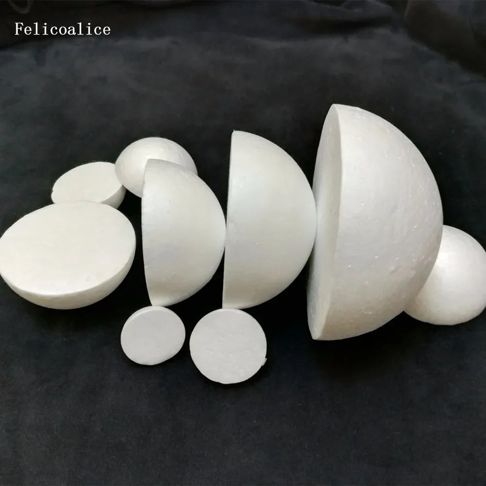 2/4pcs Half Round Solid Polystyrene Styrofoam Foam Balls for Christmas Kids Craft 20cm 7.87 inch 18cm 7.08 inch 15cm 5.905 inch