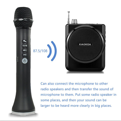 XIAOKOA L-698 15W Sans Fil Karaoké Microphone Bluetooth Haut-Parleur 4000mah 2 en 1 Déterminer Chanter et Statique KTV Lecteur pour iOS/Android