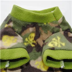 Vêtements chauds en molleton pour animaux de compagnie, manteau mignon à imprimé tête de mort pour chiens, veste chemise pour chiots, pull pour bouledogue français, vêtements de camouflage pour chiens