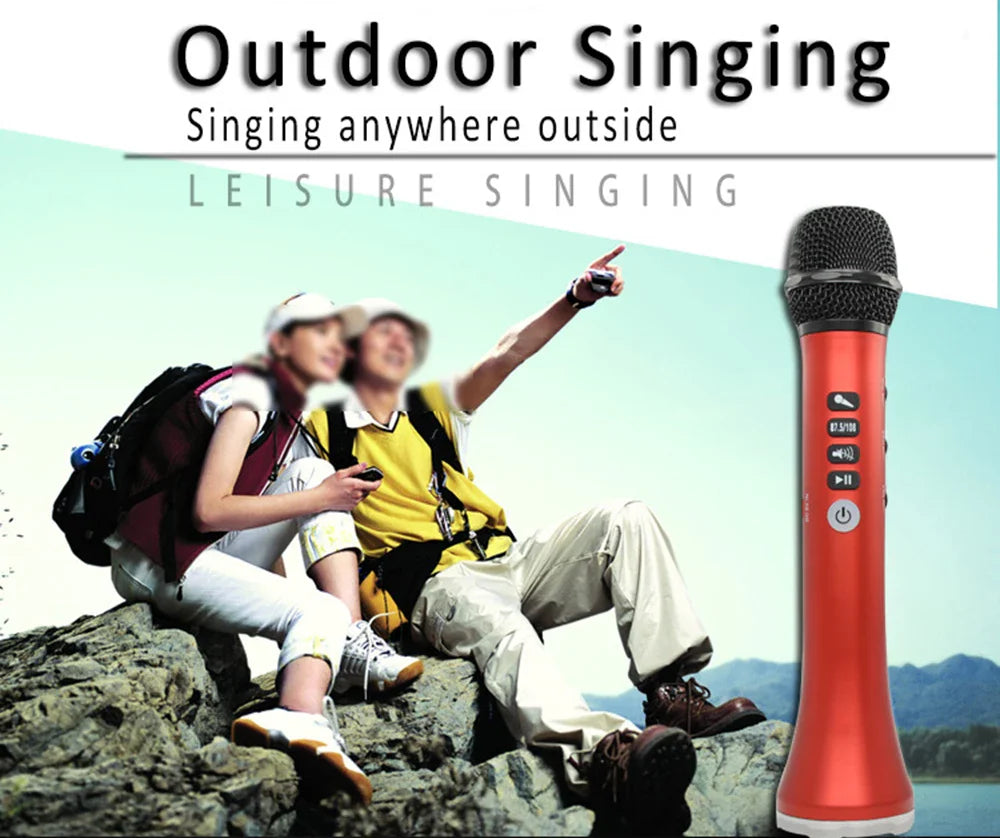 XIAOKOA L-698 15W Sans Fil Karaoké Microphone Bluetooth Haut-Parleur 4000mah 2 en 1 Déterminer Chanter et Statique KTV Lecteur pour iOS/Android