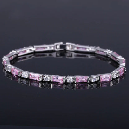 CWWZircons – bracelet de Tennis en cristal autrichien pour femme, breloque CZ, rouge, vert, bleu, cadeau de noël et de nouvel an, CB087