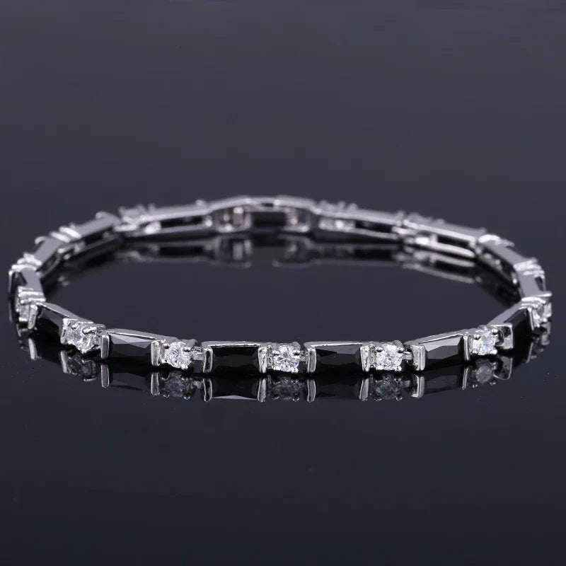 CWWZircons – bracelet de Tennis en cristal autrichien pour femme, breloque CZ, rouge, vert, bleu, cadeau de noël et de nouvel an, CB087