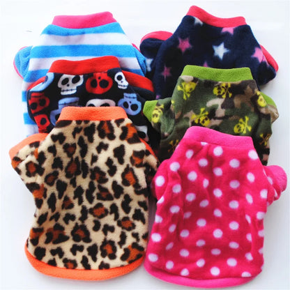 Vêtements chauds en molleton pour animaux de compagnie, manteau mignon à imprimé tête de mort pour chiens, veste chemise pour chiots, pull pour bouledogue français, vêtements de camouflage pour chiens