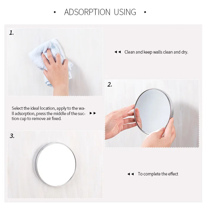 Launches Loc-Ventouse grossissante 5X, miroir rond mural HOMirror, bain, maquillage, cosmétique, accessoires de maquillage, 20cm