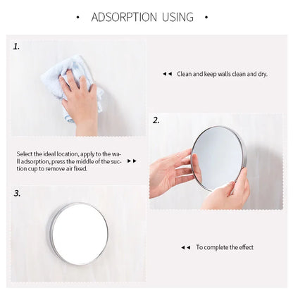 Launches Loc-Ventouse grossissante 5X, miroir rond mural HOMirror, bain, maquillage, cosmétique, accessoires de maquillage, 20cm