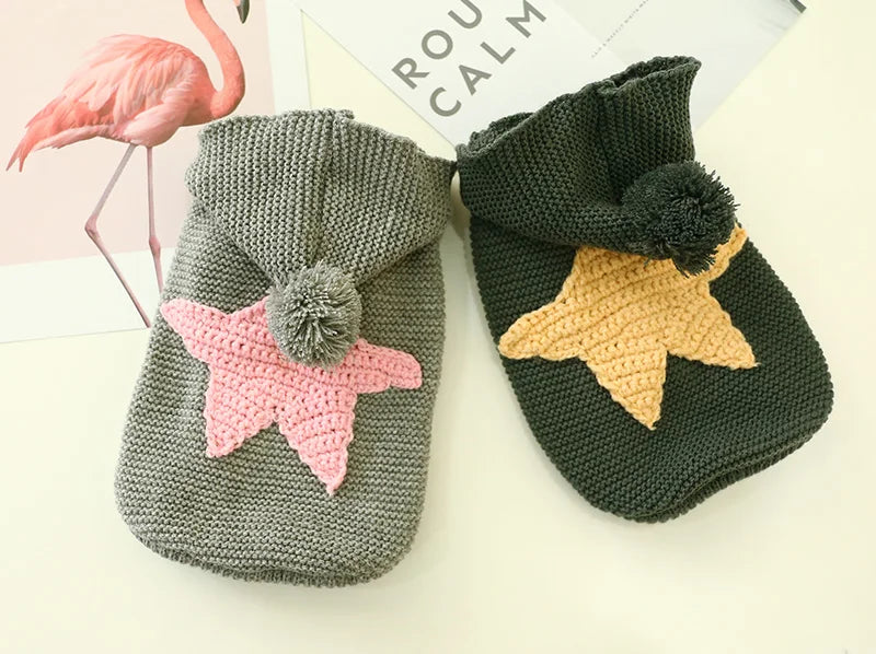 PETCIRCLE Vêtements pour chien Teddy Chiot Bulldog Français Chihuahau Vêtements pour chien Automne Hiver Vêtements pour chat Pull Étoile de mer nordique