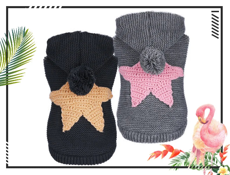 PETCIRCLE Vêtements pour chien Teddy Chiot Bulldog Français Chihuahau Vêtements pour chien Automne Hiver Vêtements pour chat Pull Étoile de mer nordique