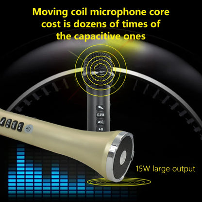 XIAOKOA L-698 15W Sans Fil Karaoké Microphone Bluetooth Haut-Parleur 4000mah 2 en 1 Déterminer Chanter et Statique KTV Lecteur pour iOS/Android