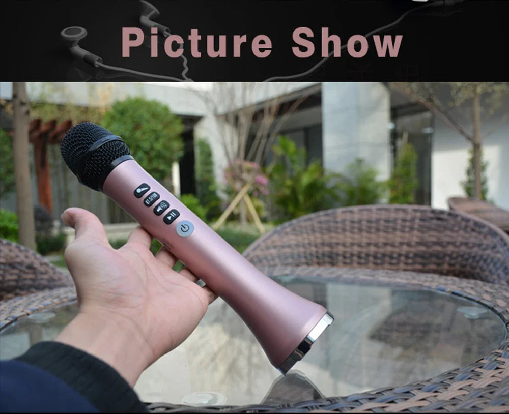 XIAOKOA L-698 15W Sans Fil Karaoké Microphone Bluetooth Haut-Parleur 4000mah 2 en 1 Déterminer Chanter et Statique KTV Lecteur pour iOS/Android