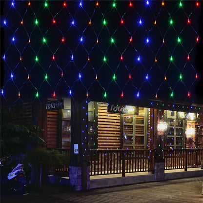 LED Net Christmas lights 3M x 2M 204LEDS AC110V/220V Led mesh LED Net lights string lights waterproof for Christmas New Year holidays