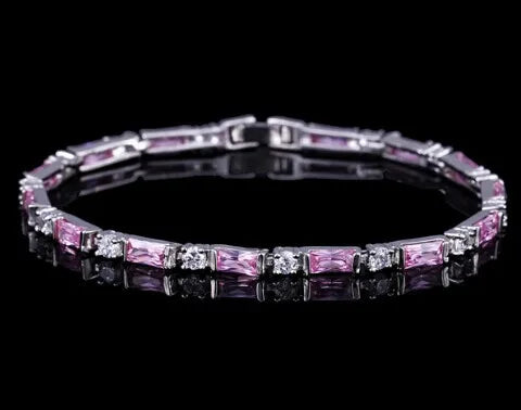 CWWZircons – bracelet de Tennis en cristal autrichien pour femme, breloque CZ, rouge, vert, bleu, cadeau de noël et de nouvel an, CB087