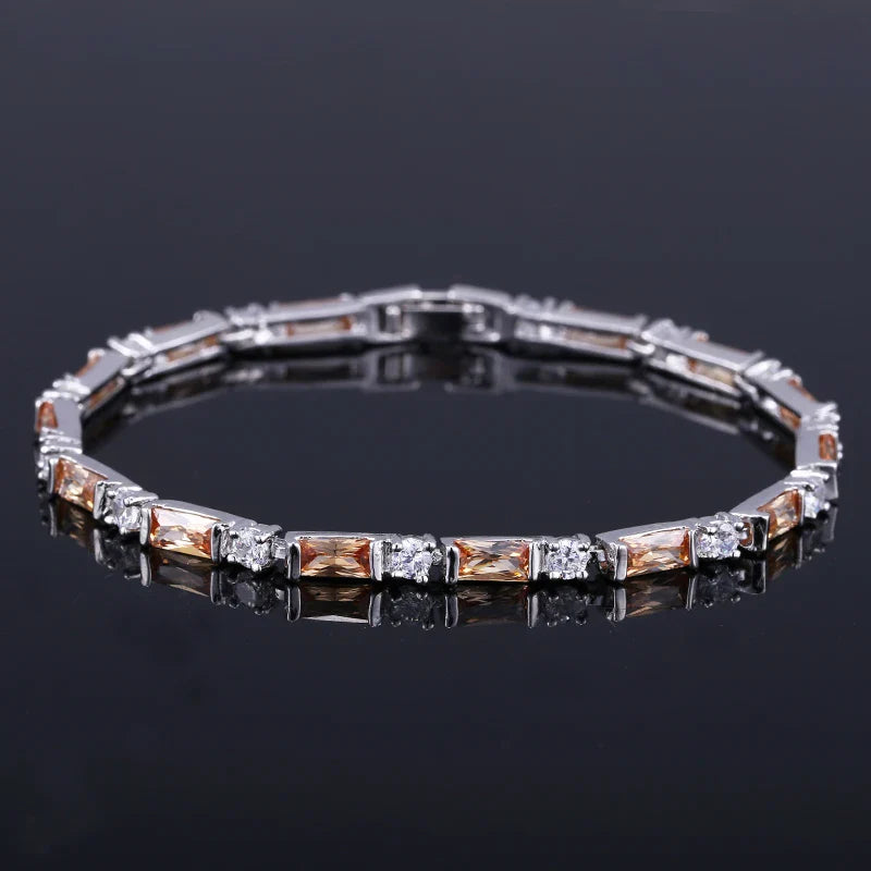 CWWZircons – bracelet de Tennis en cristal autrichien pour femme, breloque CZ, rouge, vert, bleu, cadeau de noël et de nouvel an, CB087