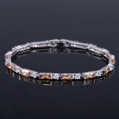 CWWZircons – bracelet de Tennis en cristal autrichien pour femme, breloque CZ, rouge, vert, bleu, cadeau de noël et de nouvel an, CB087