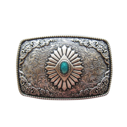 New Vintage Silver Plated Southwest Enamel Totem Rectangle Belt Buckle also Stock in US WT144SL