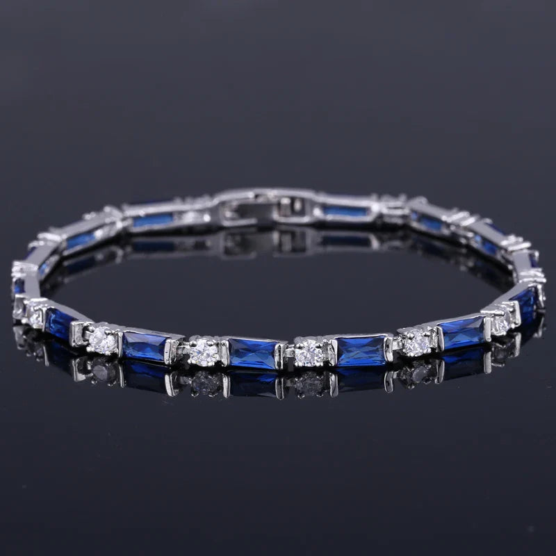 CWWZircons – bracelet de Tennis en cristal autrichien pour femme, breloque CZ, rouge, vert, bleu, cadeau de noël et de nouvel an, CB087