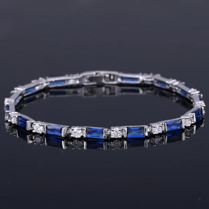 CWWZircons – bracelet de Tennis en cristal autrichien pour femme, breloque CZ, rouge, vert, bleu, cadeau de noël et de nouvel an, CB087