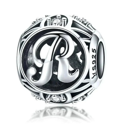 925 Sterling Silver Initial Charm Bead