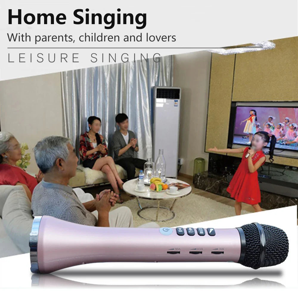 XIAOKOA L-698 15W Sans Fil Karaoké Microphone Bluetooth Haut-Parleur 4000mah 2 en 1 Déterminer Chanter et Statique KTV Lecteur pour iOS/Android