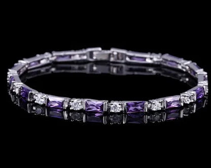 CWWZircons – bracelet de Tennis en cristal autrichien pour femme, breloque CZ, rouge, vert, bleu, cadeau de noël et de nouvel an, CB087