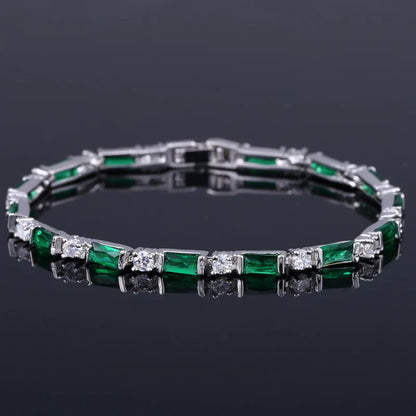 CWWZircons – bracelet de Tennis en cristal autrichien pour femme, breloque CZ, rouge, vert, bleu, cadeau de noël et de nouvel an, CB087