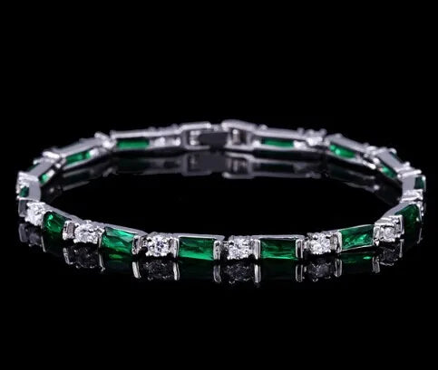 CWWZircons – bracelet de Tennis en cristal autrichien pour femme, breloque CZ, rouge, vert, bleu, cadeau de noël et de nouvel an, CB087