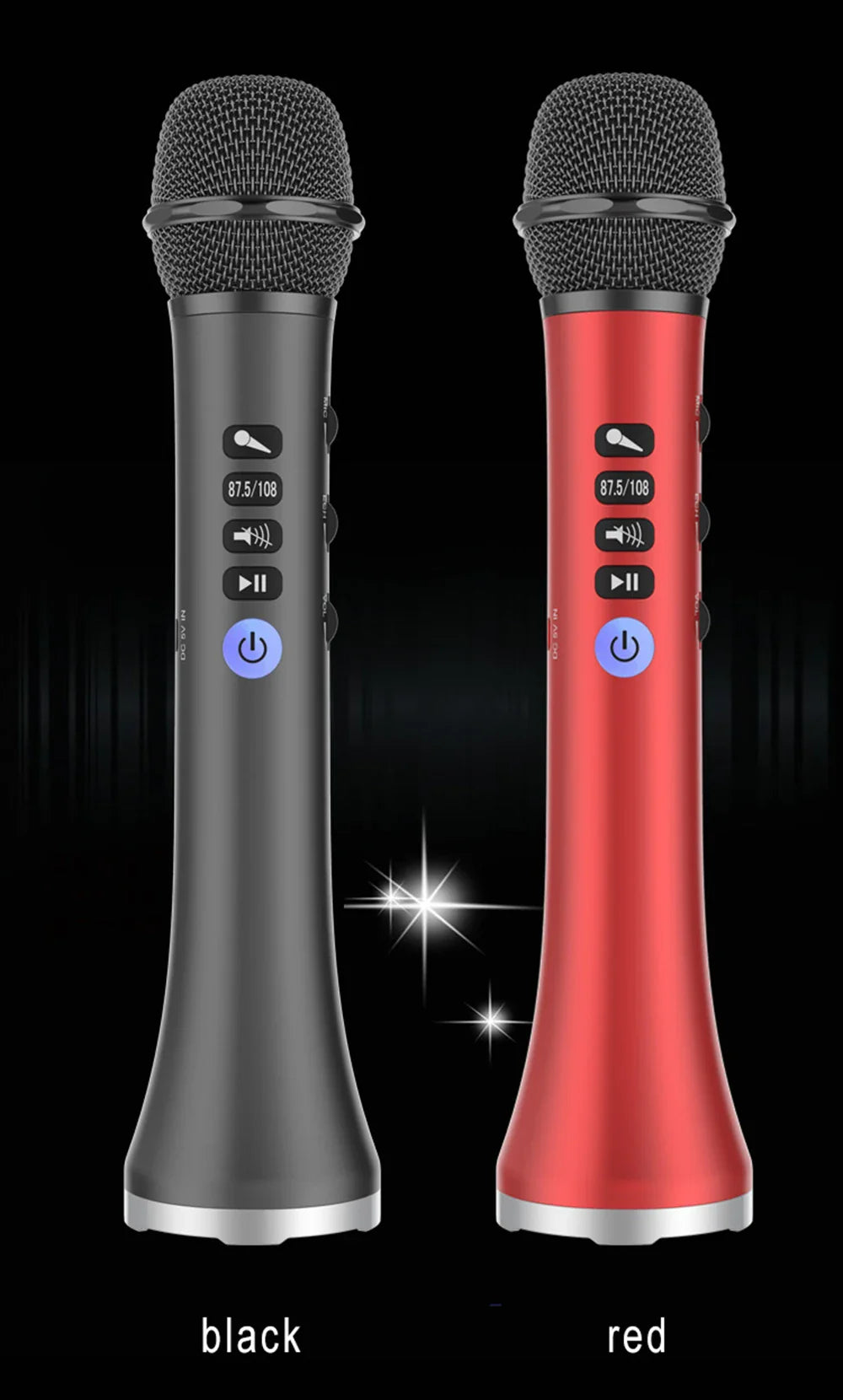 XIAOKOA L-698 15W Sans Fil Karaoké Microphone Bluetooth Haut-Parleur 4000mah 2 en 1 Déterminer Chanter et Statique KTV Lecteur pour iOS/Android