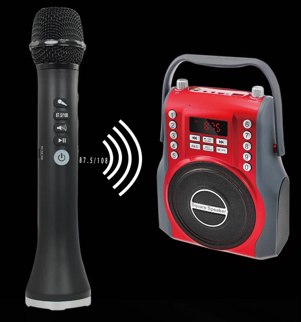 XIAOKOA L-698 15W Sans Fil Karaoké Microphone Bluetooth Haut-Parleur 4000mah 2 en 1 Déterminer Chanter et Statique KTV Lecteur pour iOS/Android
