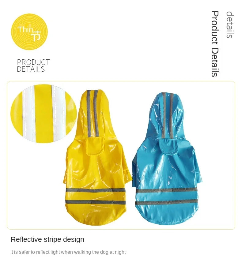 Vêtements pour chiens, vestes imperméables, imperméables à capuche avec bande réfléchissante, vêtements respirants d'extérieur pour chiots