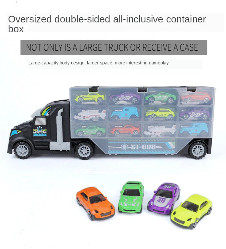 Jouet modèle de voiture pour enfants, camion de construction, tracteur, garage, conteneur, camion, rangement de voiture, cargaison, jouet pour garçon, cadeau de Nouvel An et de Noël