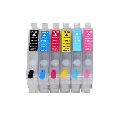 79 T0791-T0796 Empty Refillable Ink Cartridge For Epson Artisan 1430 Stylus Photo 1400 PX700W PX800FW P50 PX830FWD Printers