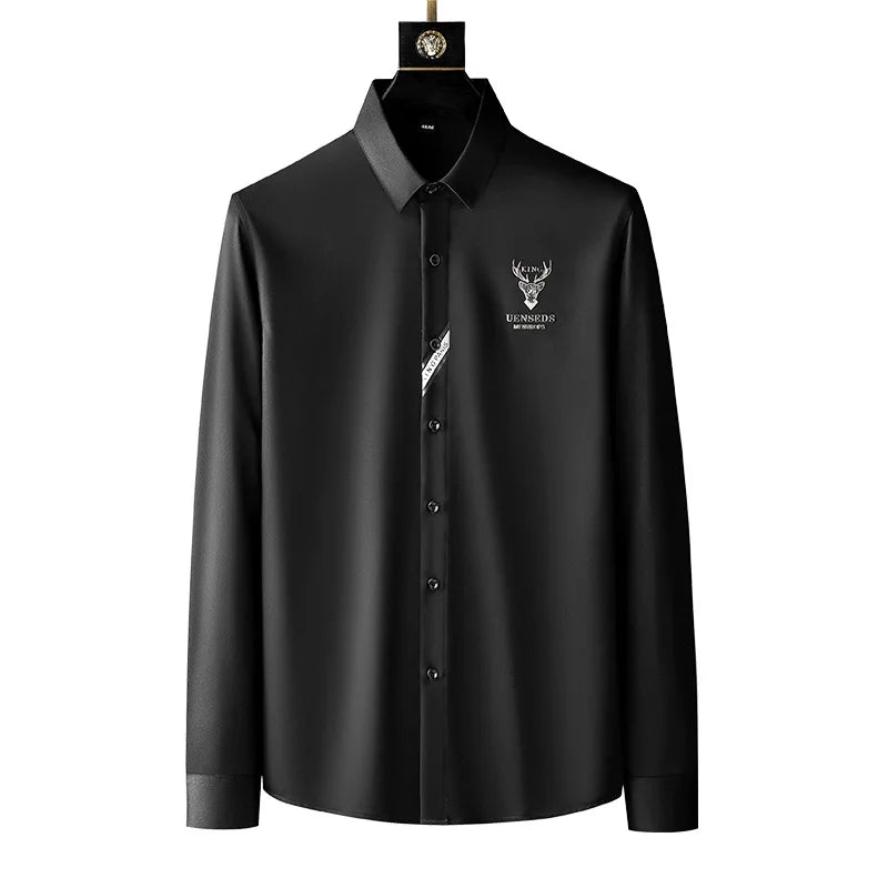 Spring New Men's Shirt Fashion Slim  Long Sleeves Casual Simple 2022