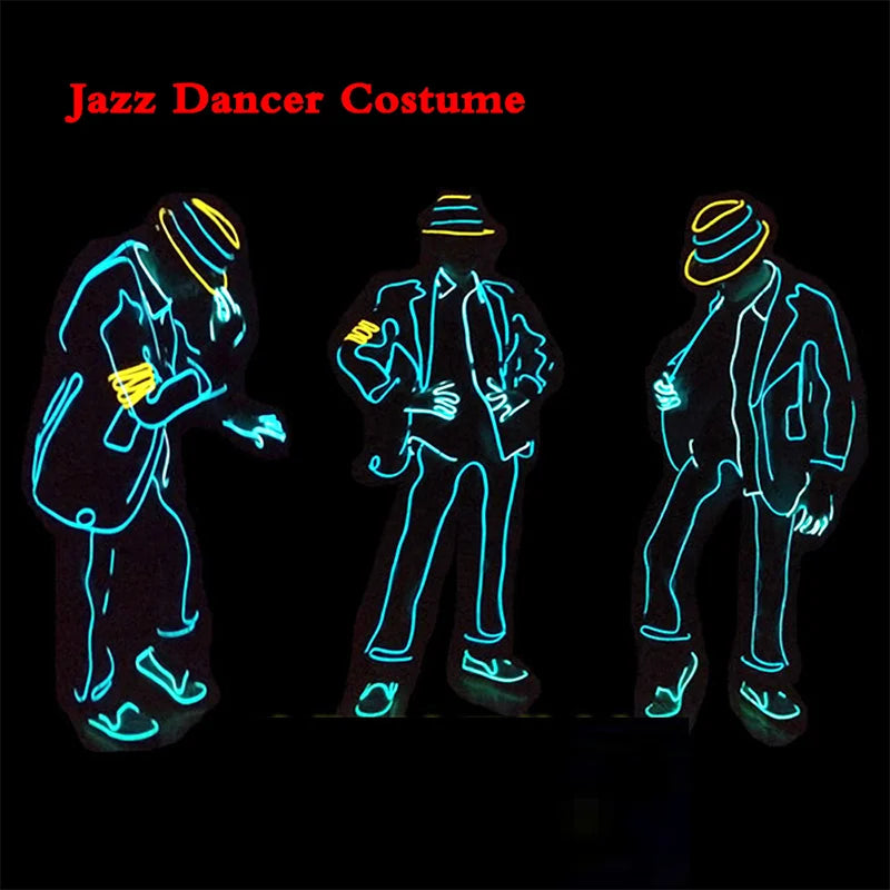 EL Suits Nouveauté Mode Vêtements LED/EL Costumes Lumineux Accessoires de Danse Lumineux Vêtements Hommes pour Décoration DIY de Vacances Vente Chaude
